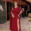 VESTIDO DE FESTA LONGO GARDEN DETALHE CAPA - MARSALA
