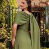 VESTIDO DE FESTA LONGO GARDEN DETALHE CAPA - VERDE OLIVA