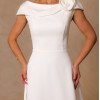 VESTIDO HILDA MIDI DETALHE FLOR - OFF WHITE