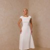 VESTIDO HILDA MIDI DETALHE FLOR - OFF WHITE