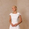 VESTIDO HILDA MIDI DETALHE FLOR - OFF WHITE
