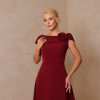 VESTIDO HILDA MIDI DETALHE FLOR - VINHO