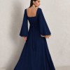 VESTIDO DE FESTA OLIMPIA MANGA LONGA - AZUL MARINHO