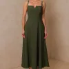 VESTIDO CAROL DECOTE V COM ALÇAS - VERDE