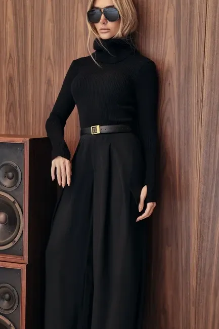 BLUSA LUDMILLA MODAL DEDINHO GOLA - PRETO