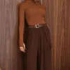 BLUSA LUDMILLA MODAL DEDINHO GOLA - CAMEL