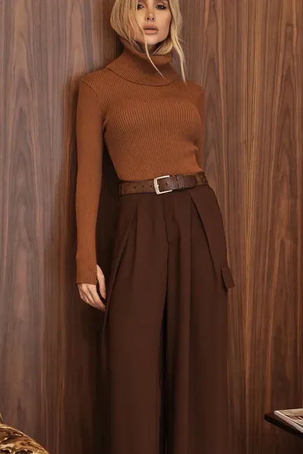 BLUSA LUDMILLA MODAL DEDINHO GOLA - CAMEL