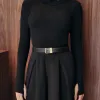 BLUSA LUDMILLA MODAL DEDINHO GOLA - PRETO