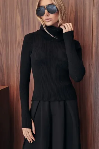 BLUSA LUDMILLA MODAL DEDINHO GOLA - PRETO