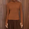 BLUSA LUDMILLA MODAL DEDINHO GOLA - CAMEL