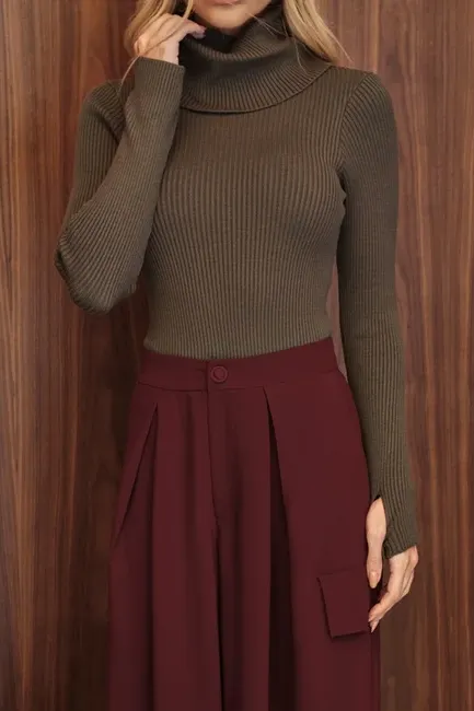 BLUSA LUDMILLA MODAL DEDINHO GOLA - VERDE MUSGO