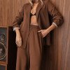 CONJUNTO NOVA YORK BLAZER E CALÇA CÓS LISTRADO - CHOCOLATE