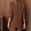CONJUNTO NOVA YORK BLAZER E CALÇA CÓS LISTRADO - CHOCOLATE