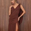 VESTIDO LAILA LONGO CAUDA COSTAS - BORDÔ