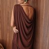 VESTIDO LAILA LONGO CAUDA COSTAS - BORDÔ