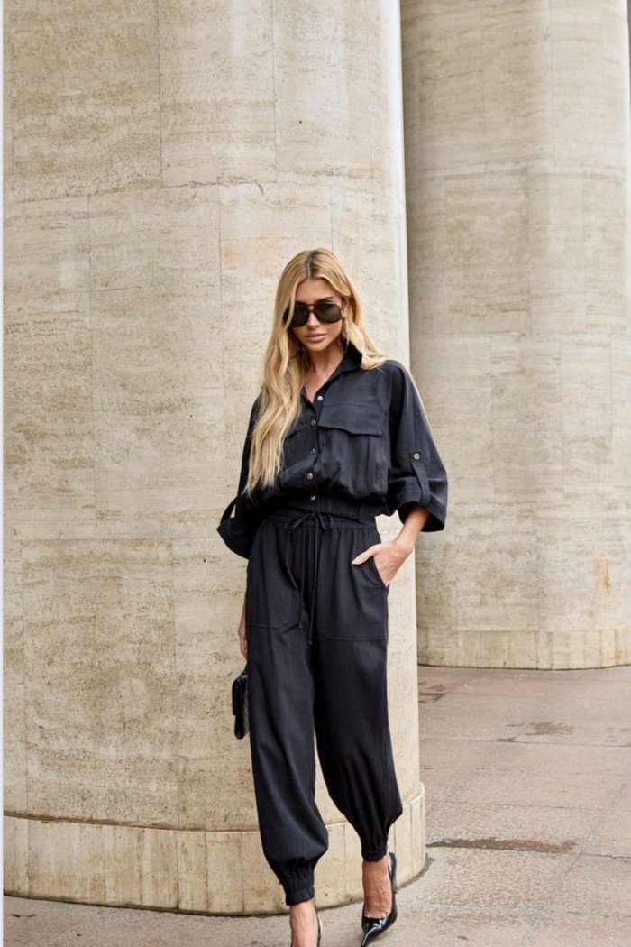 CONJUNTO BLUSA E CALÇA JOGGER MIRELLA - PRETO