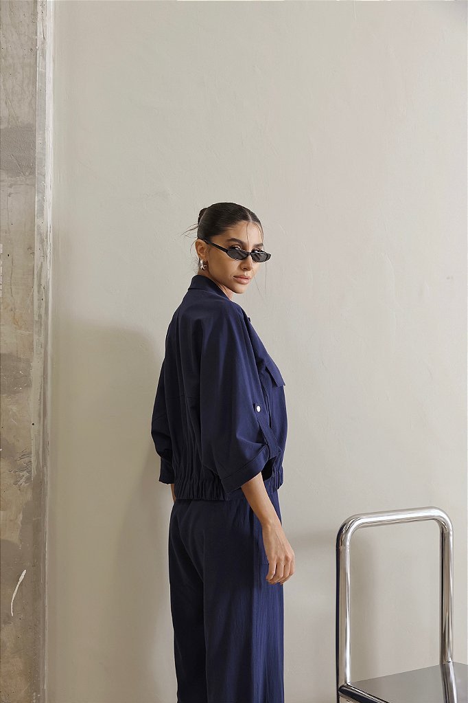 CONJUNTO BLUSA E CALÇA JOGGER MIRELLA - AZUL MARINHO