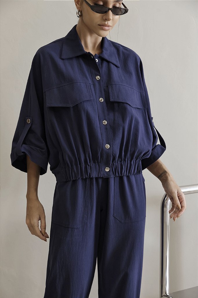 CONJUNTO BLUSA E CALÇA JOGGER MIRELLA - AZUL MARINHO