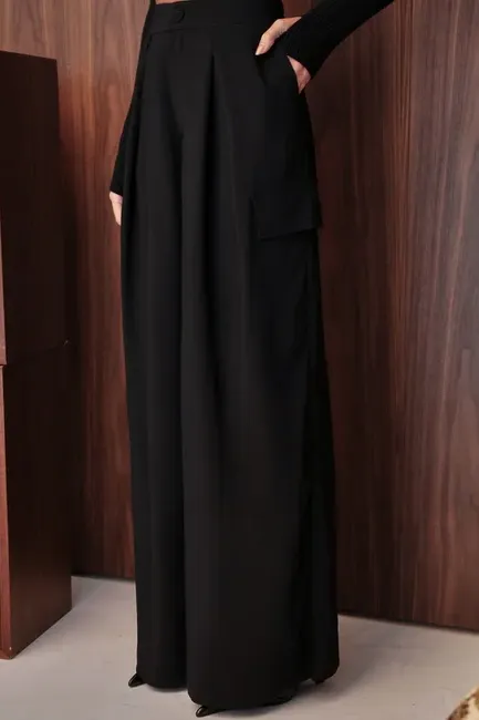 CALÇA JÚLIA ALFAITARIA PREGAS - PRETO