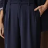 CONJUNTO NOVA YORK BLAZER E CALÇA CÓS LISTRADO - AZUL MARINHO
