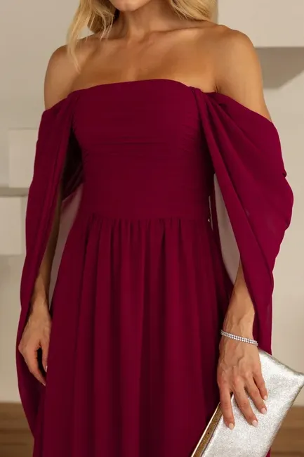 VESTIDO DE FESTA GRÉCIA T.Q.C CAUDA - FÚCSIA