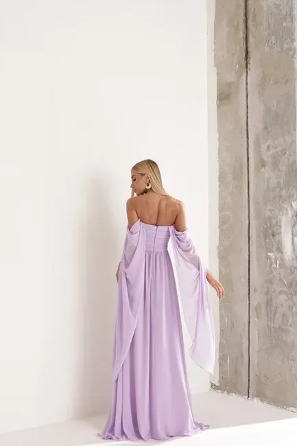 VESTIDO DE FESTA GRÉCIA T.Q.C CAUDA - LILÁS