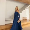 VESTIDO DE FESTA GRÉCIA T.Q.C CAUDA - AZUL BALTICO