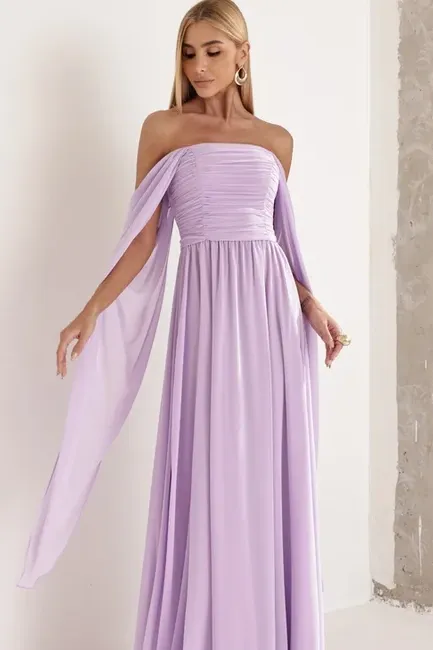 VESTIDO DE FESTA GRÉCIA T.Q.C CAUDA - LILÁS