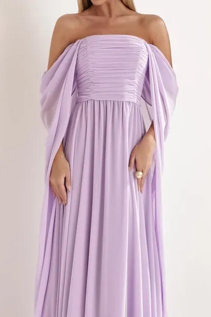 VESTIDO DE FESTA GRÉCIA T.Q.C CAUDA - LILÁS