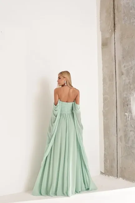 VESTIDO DE FESTA GRÉCIA T.Q.C CAUDA - VERDE MENTA
