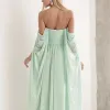 VESTIDO DE FESTA GRÉCIA T.Q.C CAUDA - VERDE MENTA