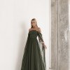 VESTIDO DE FESTA GRÉCIA T.Q.C CAUDA - VERDE MILITAR