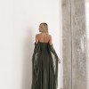 VESTIDO DE FESTA GRÉCIA T.Q.C CAUDA - VERDE MILITAR