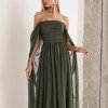 VESTIDO DE FESTA GRÉCIA T.Q.C CAUDA - VERDE MILITAR