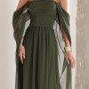VESTIDO DE FESTA GRÉCIA T.Q.C CAUDA - VERDE MILITAR