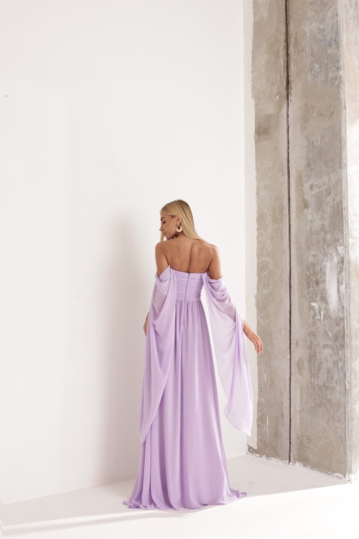 VESTIDO DE FESTA GRÉCIA T.Q.C CAUDA - LILÁS