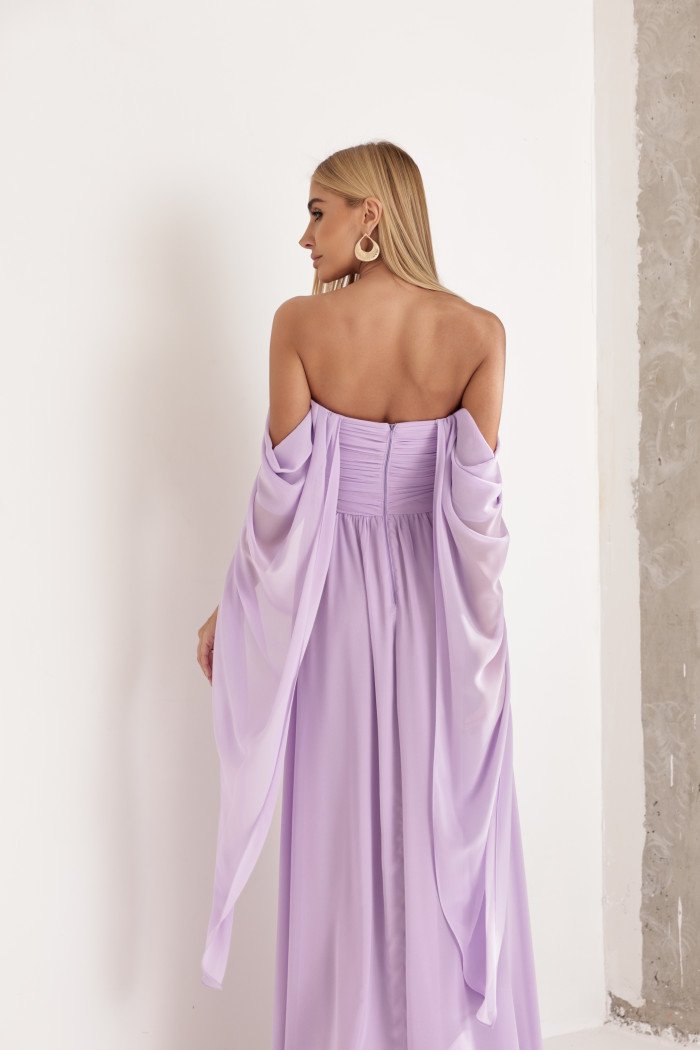 VESTIDO DE FESTA GRÉCIA T.Q.C CAUDA - LILÁS