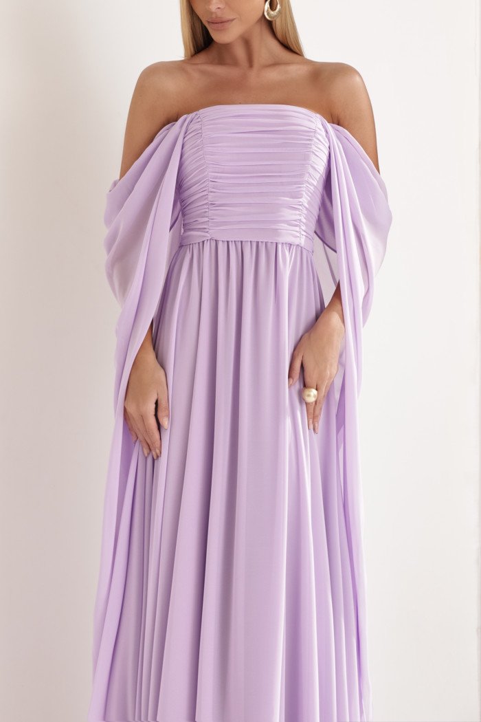 VESTIDO DE FESTA GRÉCIA T.Q.C CAUDA - LILÁS