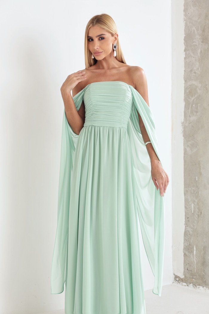 VESTIDO DE FESTA GRÉCIA T.Q.C CAUDA - VERDE MENTA