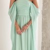 VESTIDO DE FESTA GRÉCIA T.Q.C CAUDA - VERDE MENTA