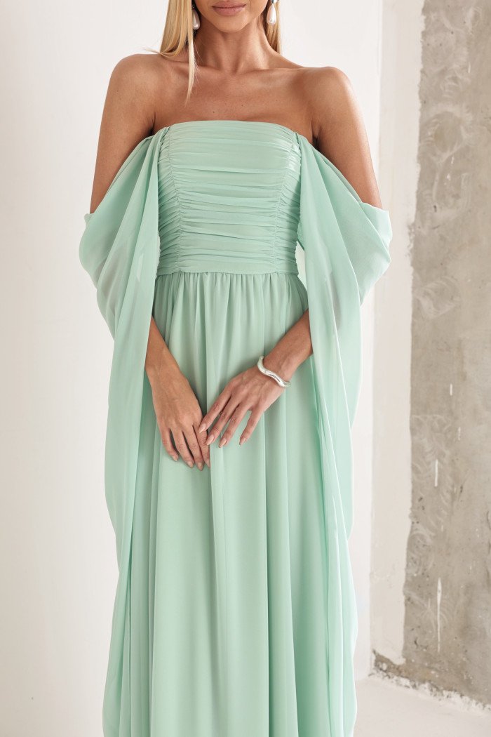 VESTIDO DE FESTA GRÉCIA T.Q.C CAUDA - VERDE MENTA