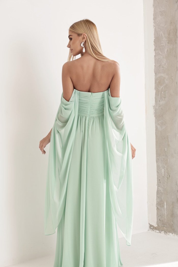 VESTIDO DE FESTA GRÉCIA T.Q.C CAUDA - VERDE MENTA