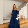 VESTIDO DE FESTA GRÉCIA T.Q.C CAUDA - AZUL BALTICO