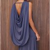 VESTIDO LAILA LONGO CAUDA COSTAS - AZUL JEANS