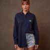 CAMISA VANESSA BORDADA COPA COLEÇÃO BRASIL CORE - AZUL MARINHO
