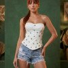 BLUSA CORSET HELENA ACETINADO BORDADO COPA COLEÇÃO BRASILCORE - OFF WHITE