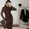 VESTIDO TAIS TULE TRANSPASSADO GLAMOROUS - MARROM