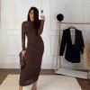 VESTIDO TAIS TULE TRANSPASSADO GLAMOROUS - MARROM