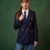 BLAZER TAYNARA ALFAIATARIA APLICAÇÕES COPA COLEÇÃO BRASILCORE - AZUL
