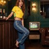 CALÇA JEANS SABRINA LISTRAS COLEÇÃO BRASILCORE